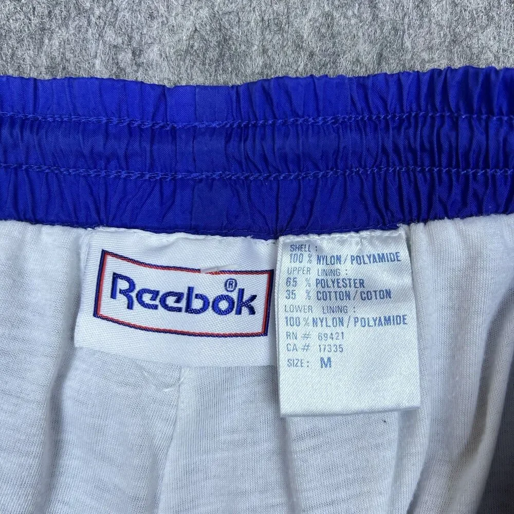 Vtg Reebok Men's Track Pants Blue Nylon Elastic Waist Zip Ankle 90's Size Medium